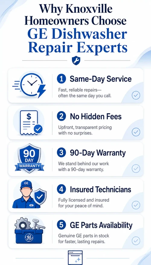 Why Knoxville Homeowners Choose GE Dishwasher Repair Experts